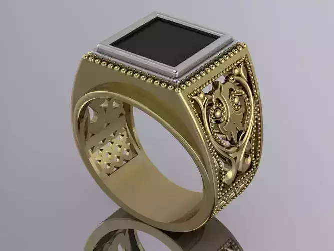 Elegant Mens Ring Jewelry Brand Gold