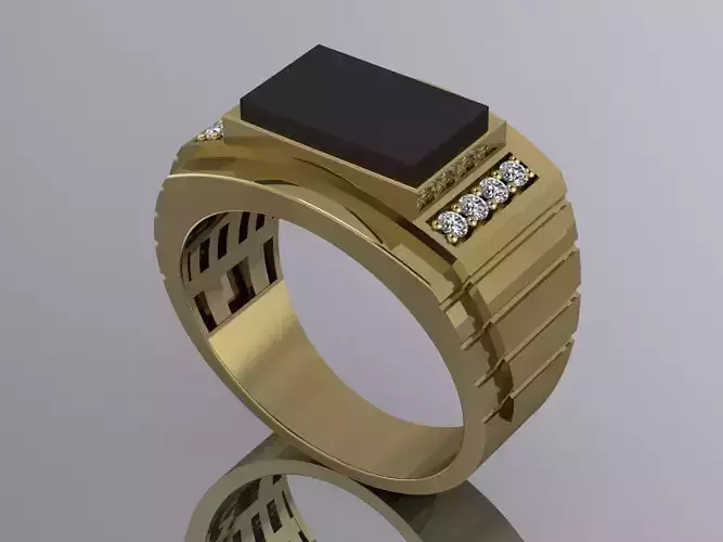 Mens Ring Elegant Jewelry Brand Gold