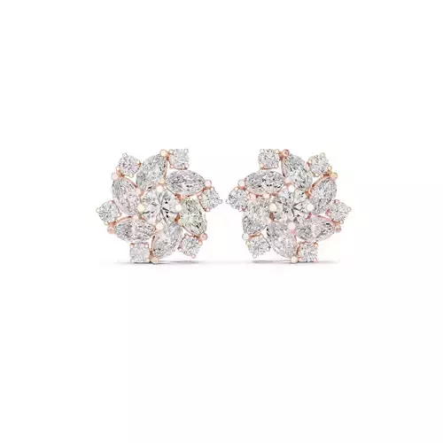 Diamond Studs Earrings 3dm stl renders animation videos details 