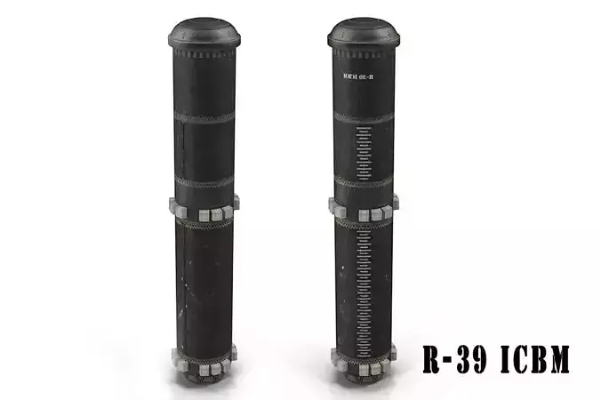 R-39 ICBM ballistic missile 3D model
