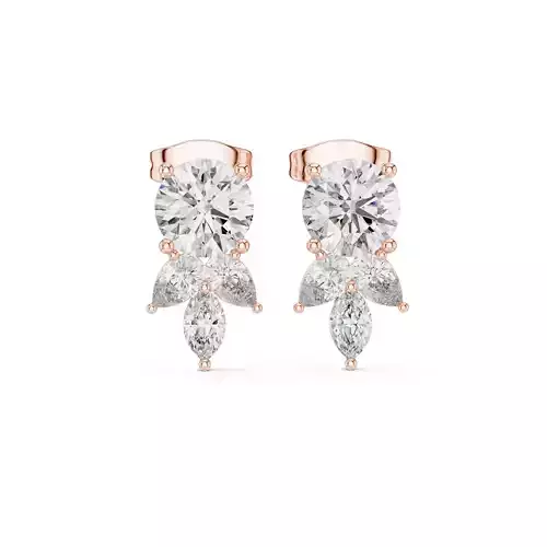 Diamond Studs Earrings 3dm stl renders animation videos details 