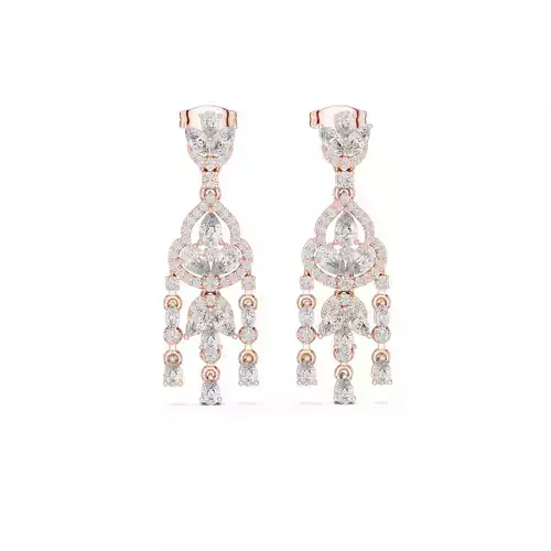 Diamond Long Earrings 3dm stl renders animation videos details 