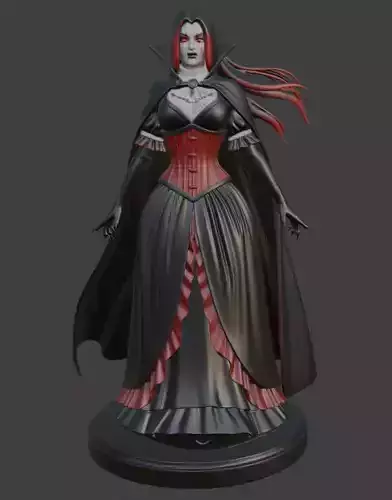 Gothic Victorian Vampiress Statue Figurine 3D Printing