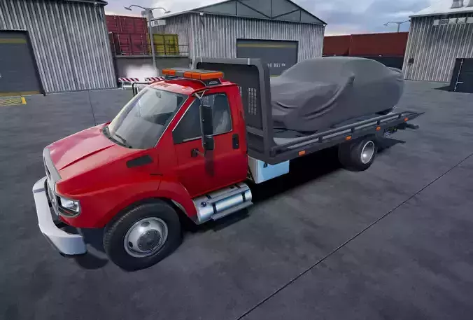 Rollback towing truck unity asset