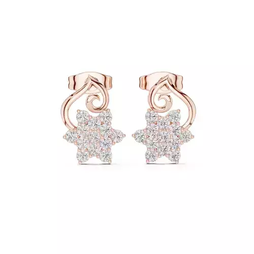 Diamond Studs Earrings 3dm stl renders animation videos details 