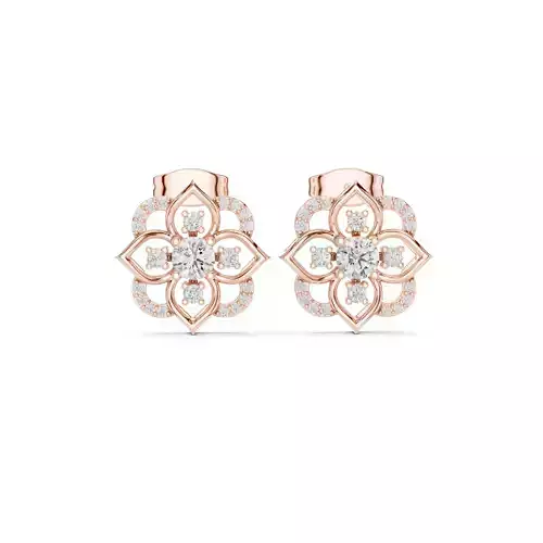 Diamond Studs Earrings 3dm stl renders animation videos details 