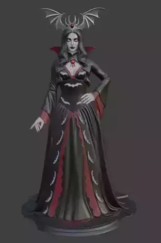 Gothic Victorian Vampire Statue Figurine for 3D Printing
