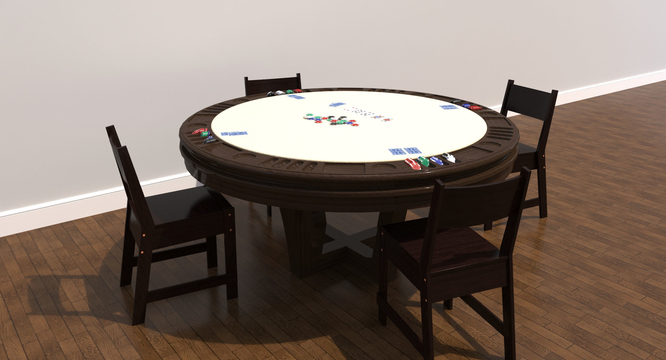 Poker Table 3D model_1