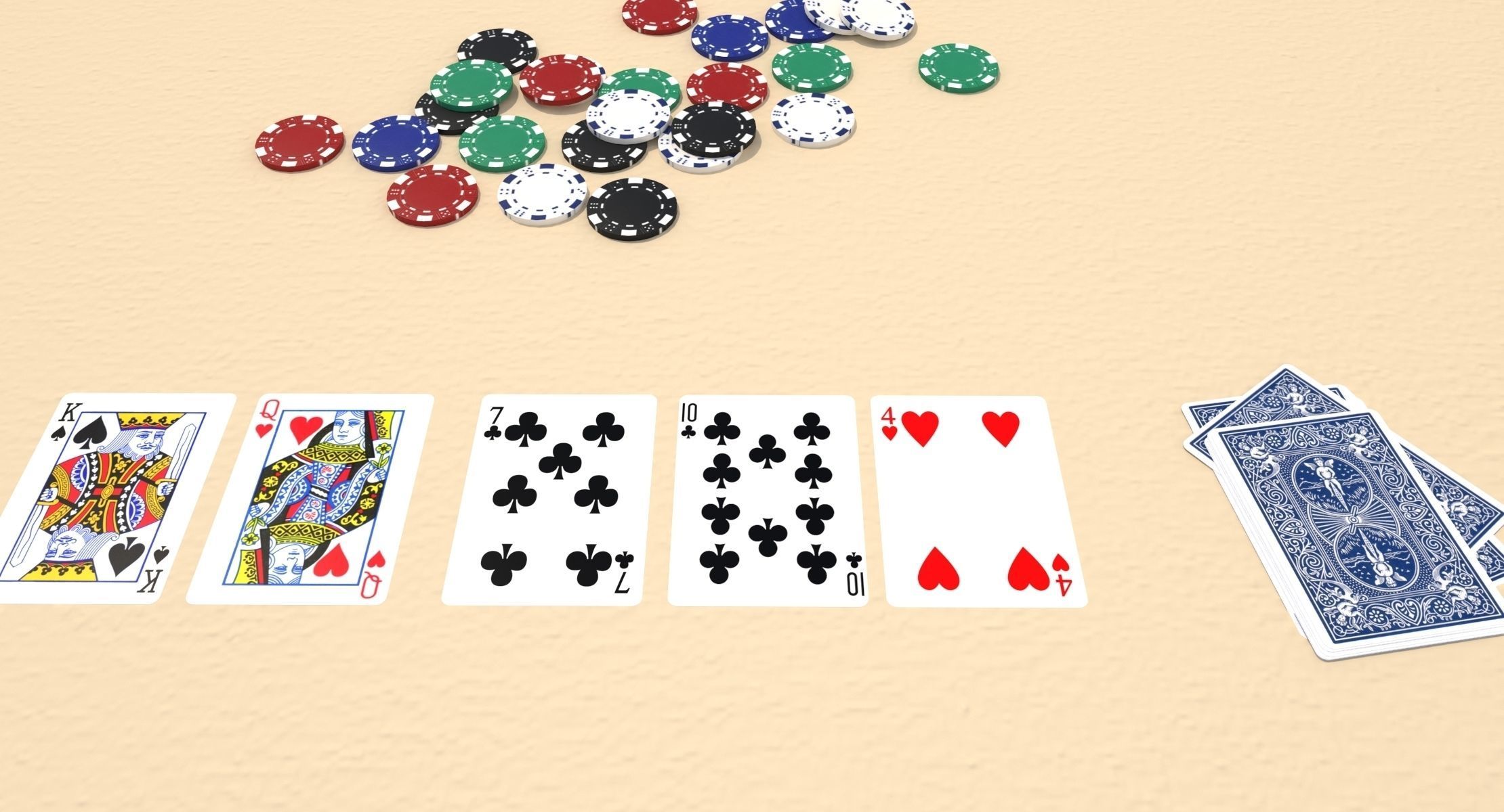 Poker Table 3D model_2