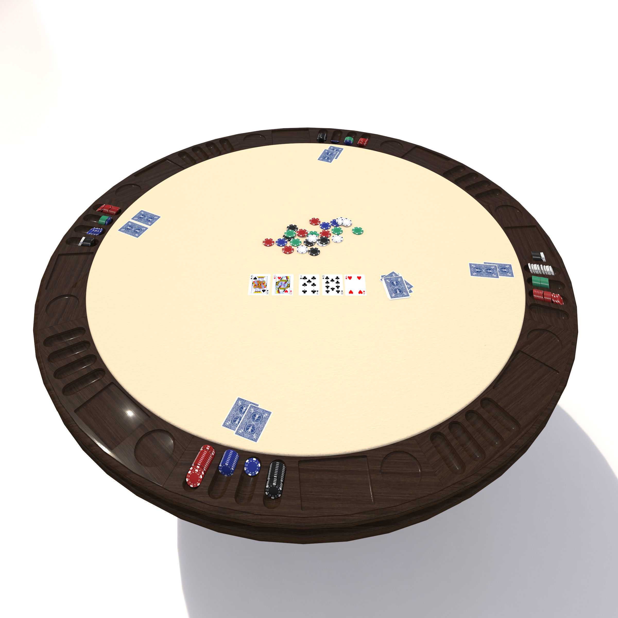 Poker Table 3D model_3
