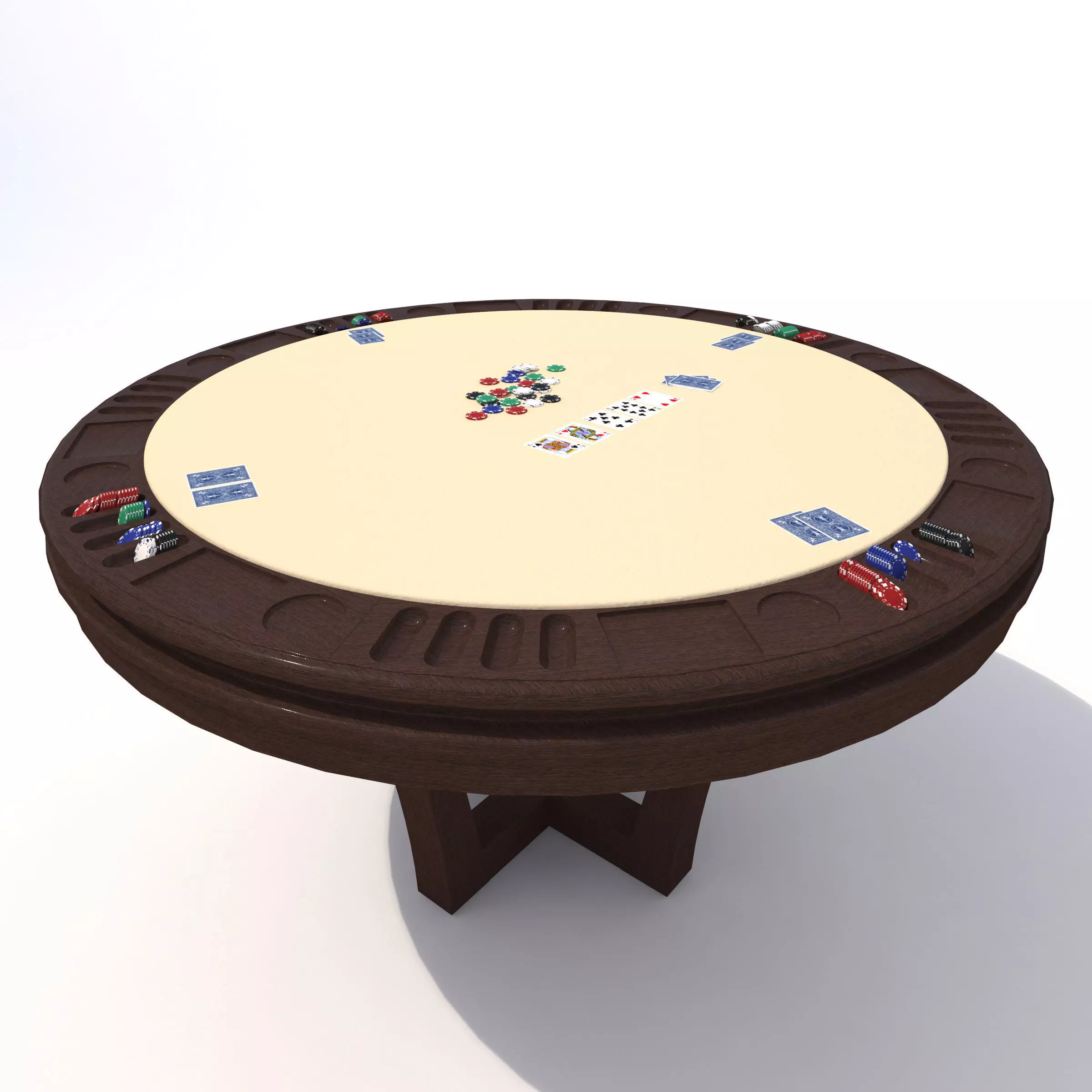 Poker Table 3D model_0