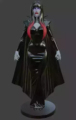 Gothic Victorian Vampiress Statue Figurine for 3D Printing