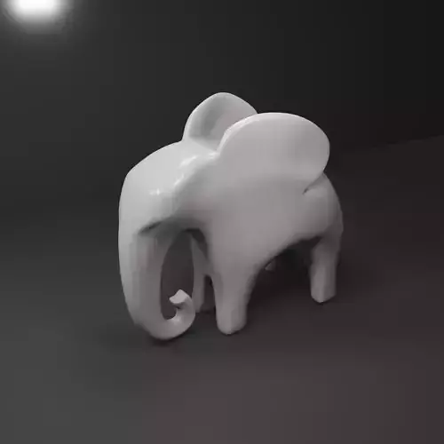 Stylized elephant sculpture
