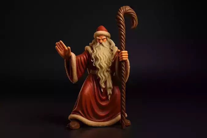 Majestic Winter Wizard Figurine Holiday Sorcerer with Staff