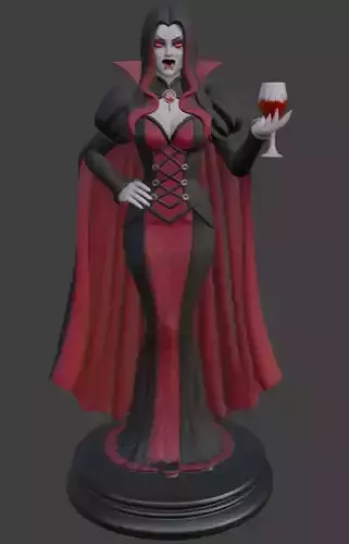 Vampire Girl Figurine for 3D Printing