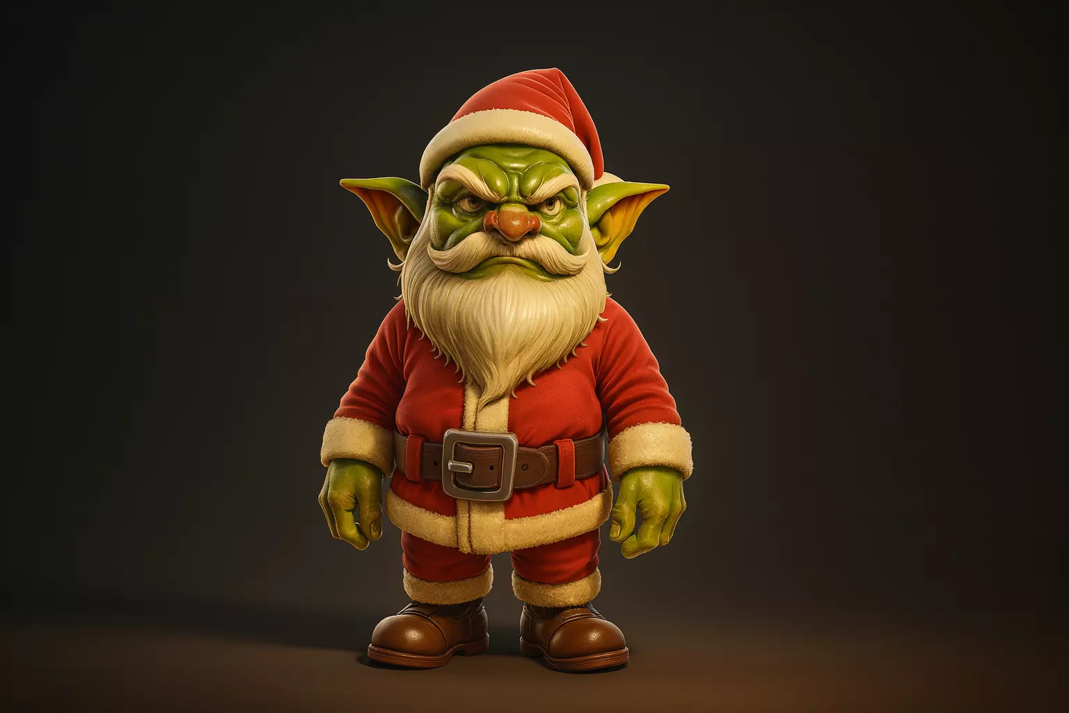 Grumpy Goblin Santa Christmas Goblin Claus Holiday Figurine 3D print model