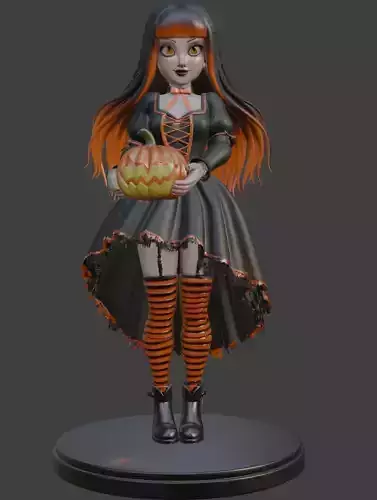 Halloween Pumpkin Girl