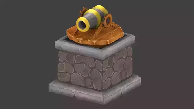 Cannon Tower low-poly 3D model