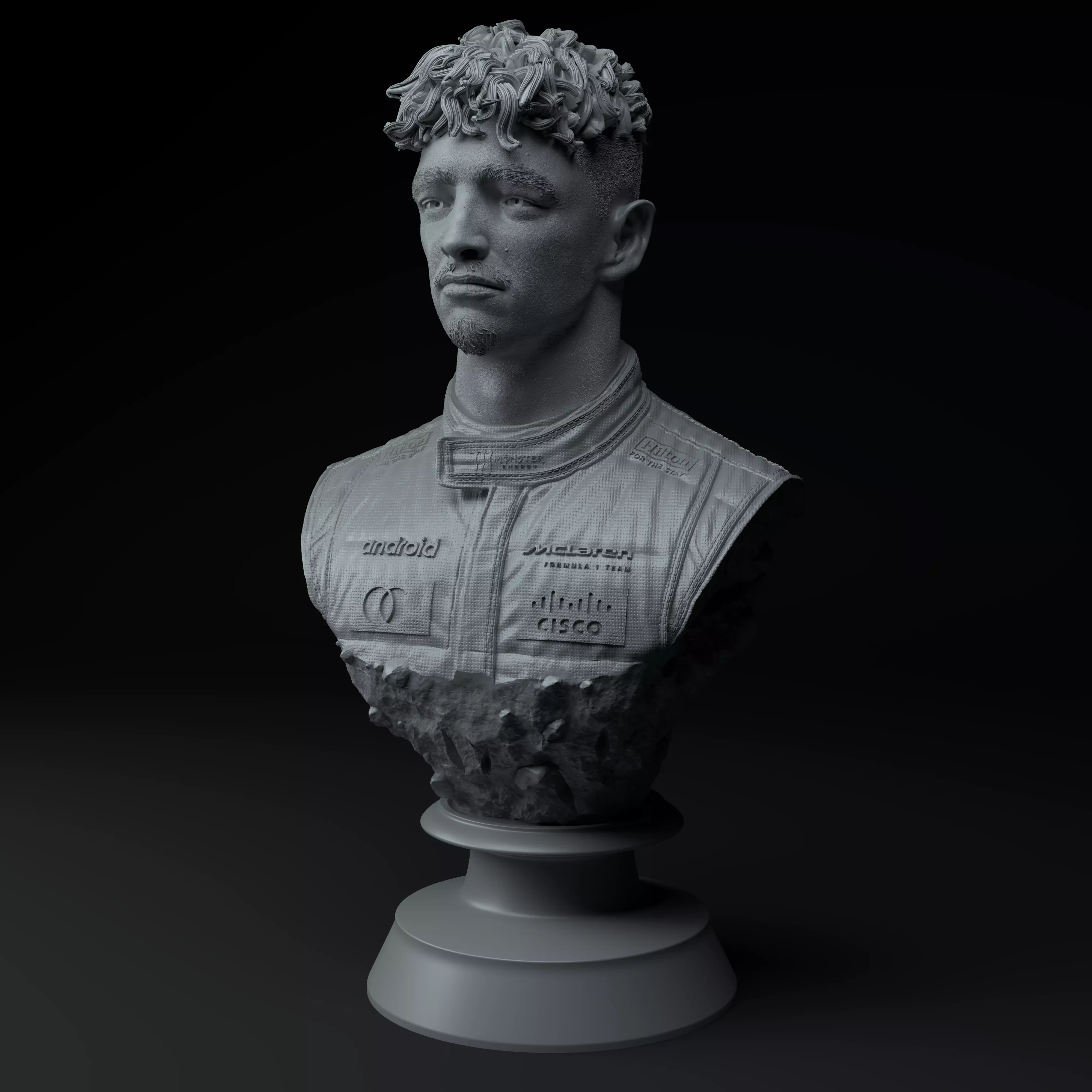Lando Norris F1 Premium 3D Bust STL 3D print model