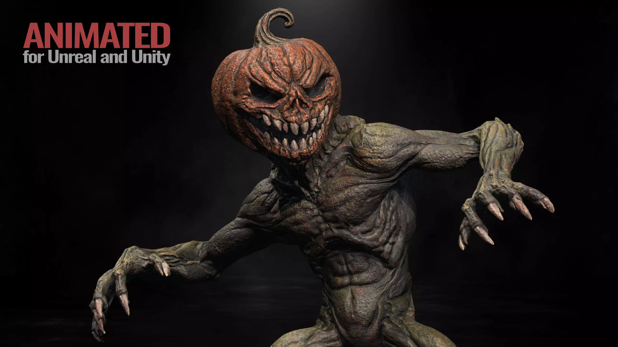 Pumpkin Headed Low-poly 3D model