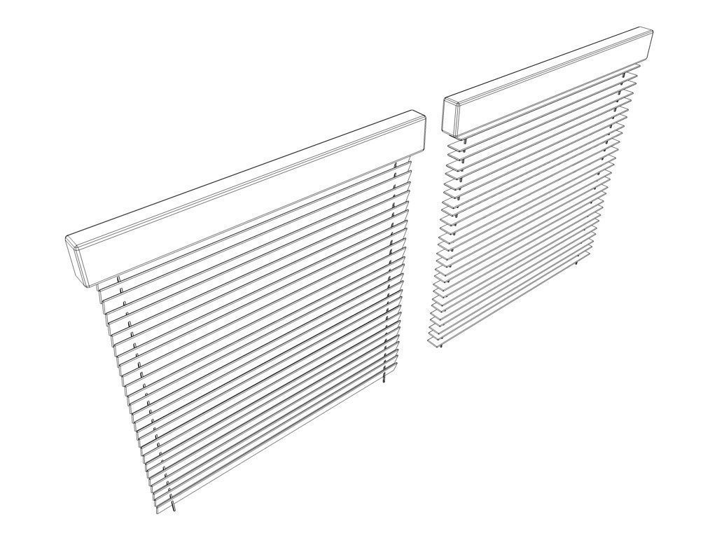 Window blind model open and close Low-poly 3D model_3