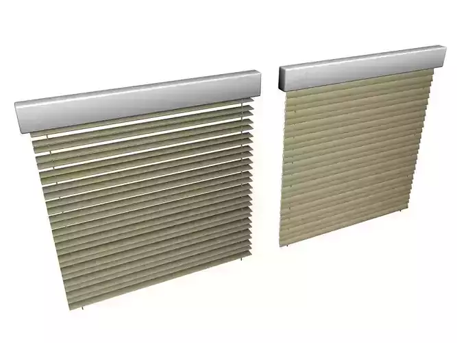 Window blind model open and close Low-poly 3D model Window blind model open and close Low-poly 3D model