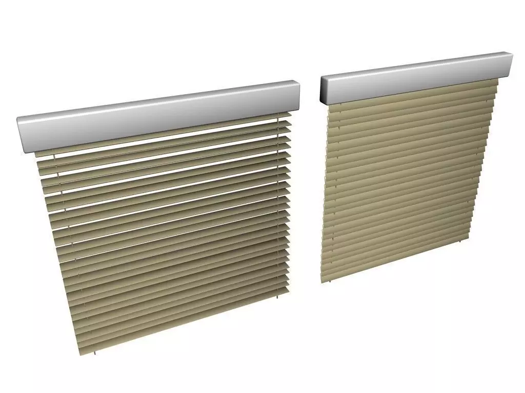 Window blind model open and close Low-poly 3D model_0