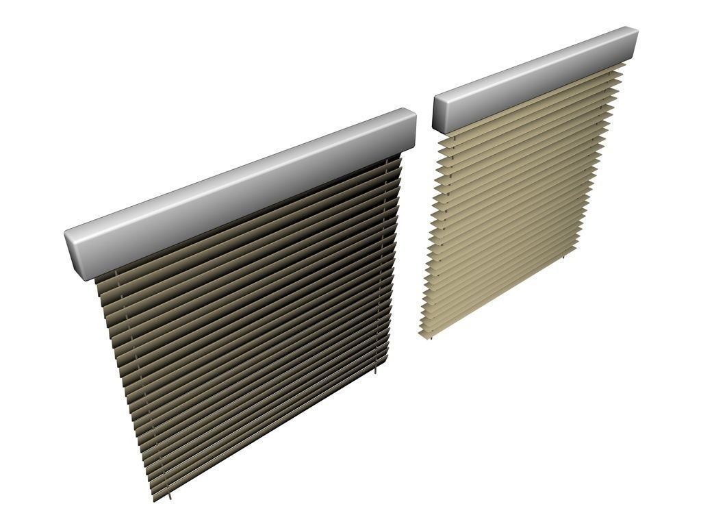 Window blind model open and close Low-poly 3D model_2