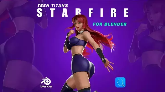StarFire-TeenTitans- 3D Blender 3D model