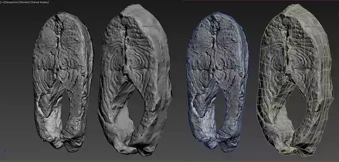 3D model Salmon and Trout steaks PBR and 3dcan Low-poly 3D model 3