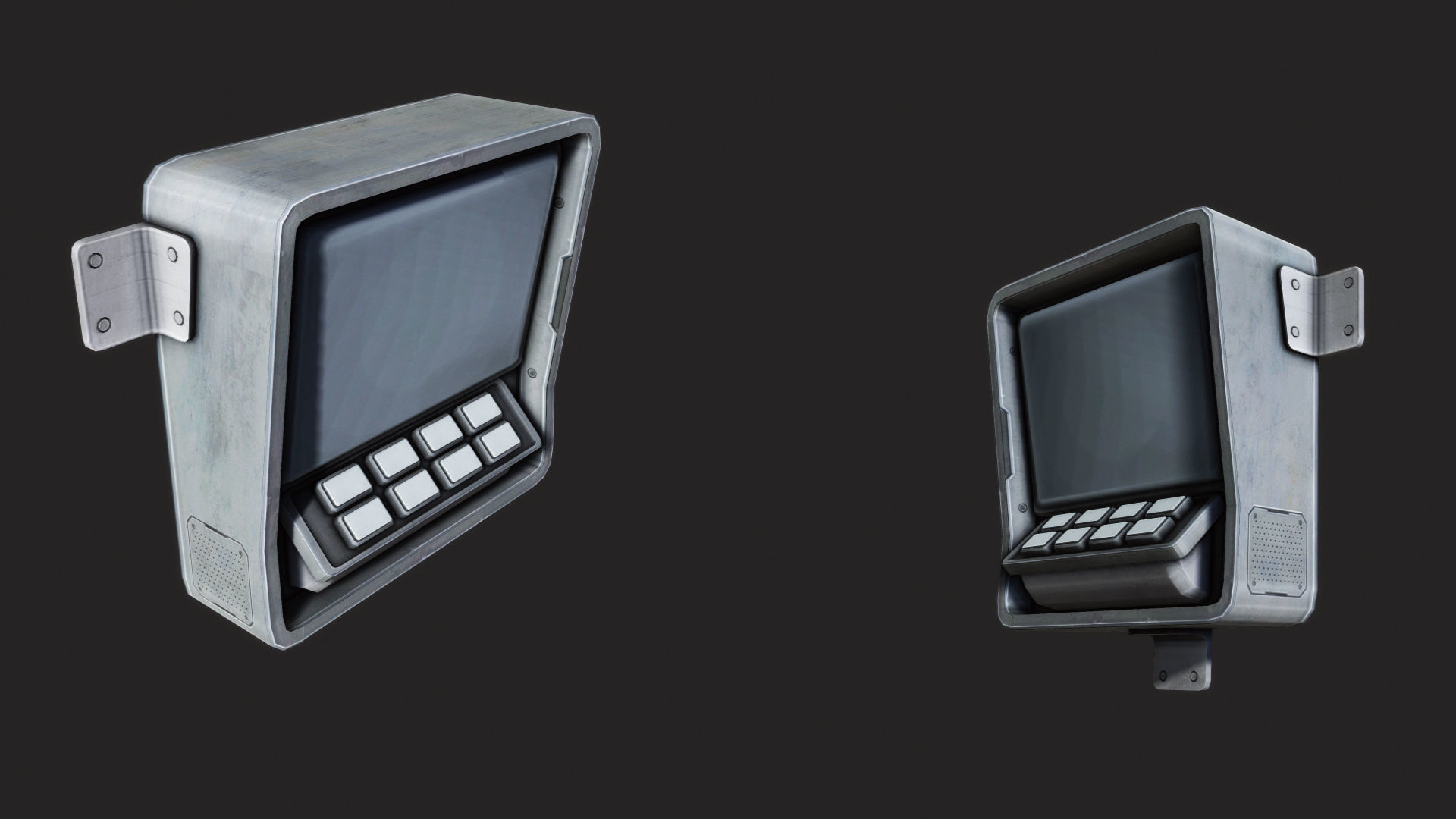 Terminal Console Low-poly 3D model_1