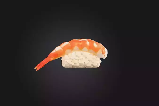 Ebi Nigiri Delight Low-poly 3D model 6
