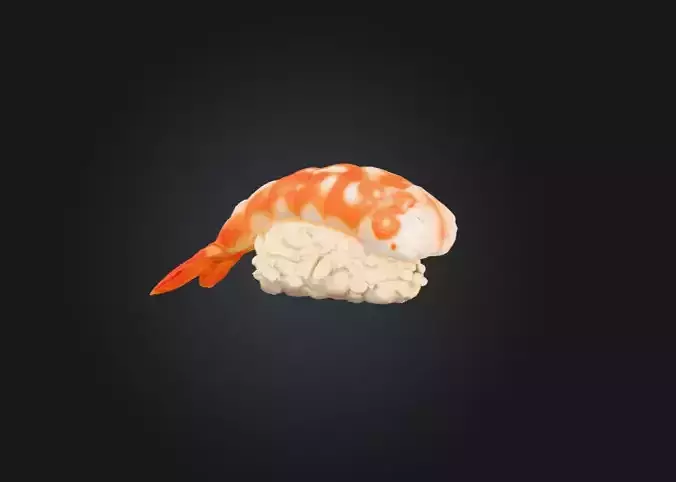 Ebi Nigiri Delight Low-poly 3D model 5