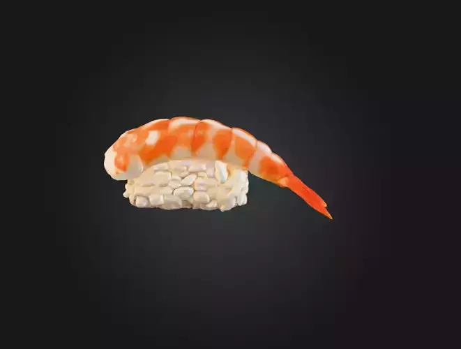 Ebi Nigiri Delight Low-poly 3D model 2