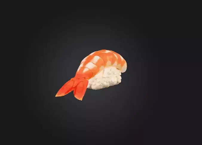 Ebi Nigiri Delight Low-poly 3D model 7
