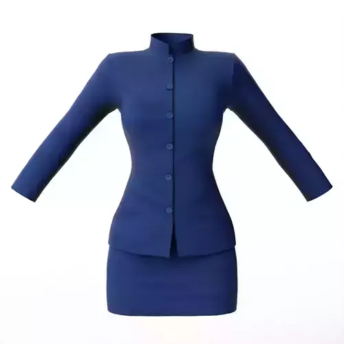 Formal Navy Buttoned Dress