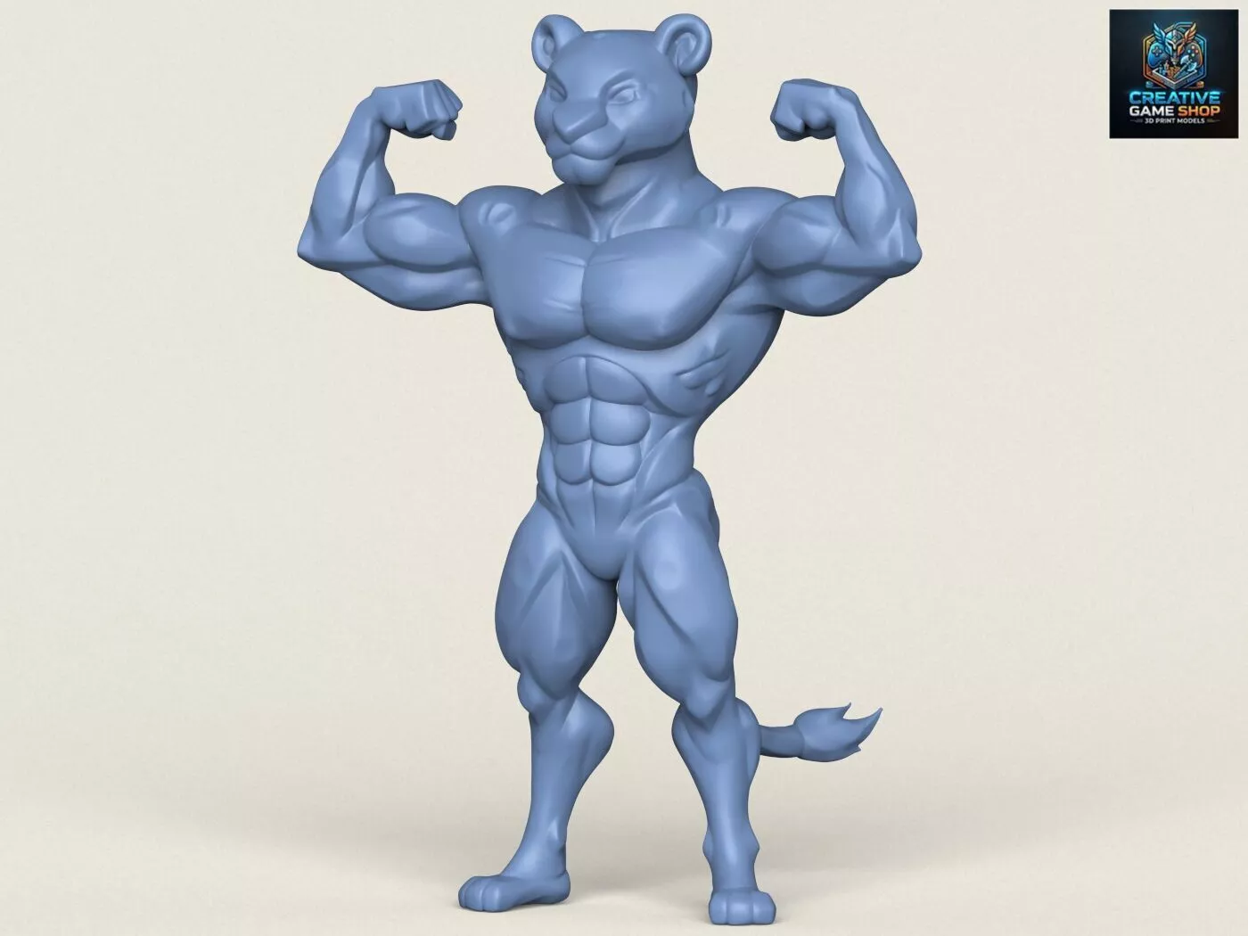 Muscular Bodybuilder Jaguar Character 3D print model