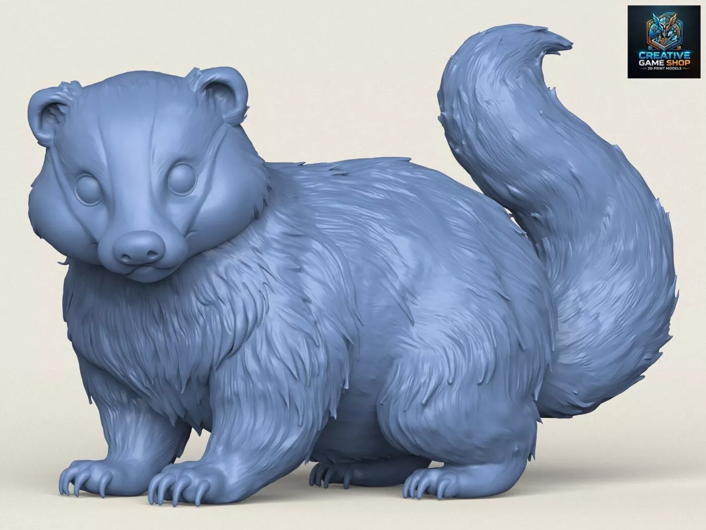 Cartoon Badger Animal 3D print model