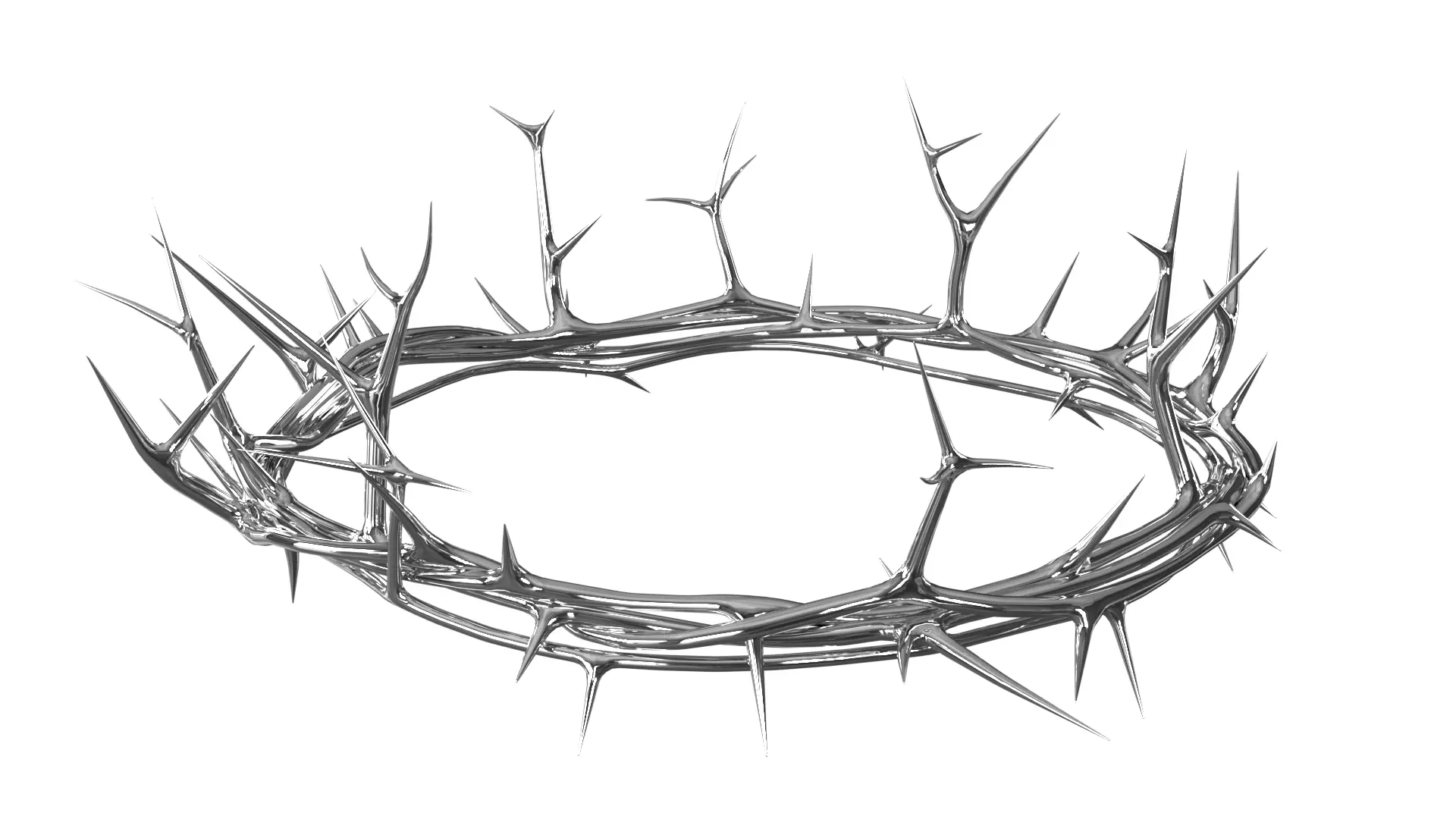 Silver Crown of Thorns PBR 02 3D model