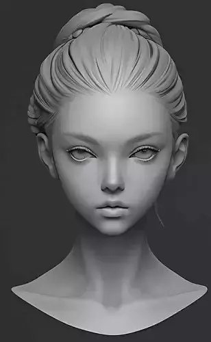 Original  woman facial  head sculpture details character design