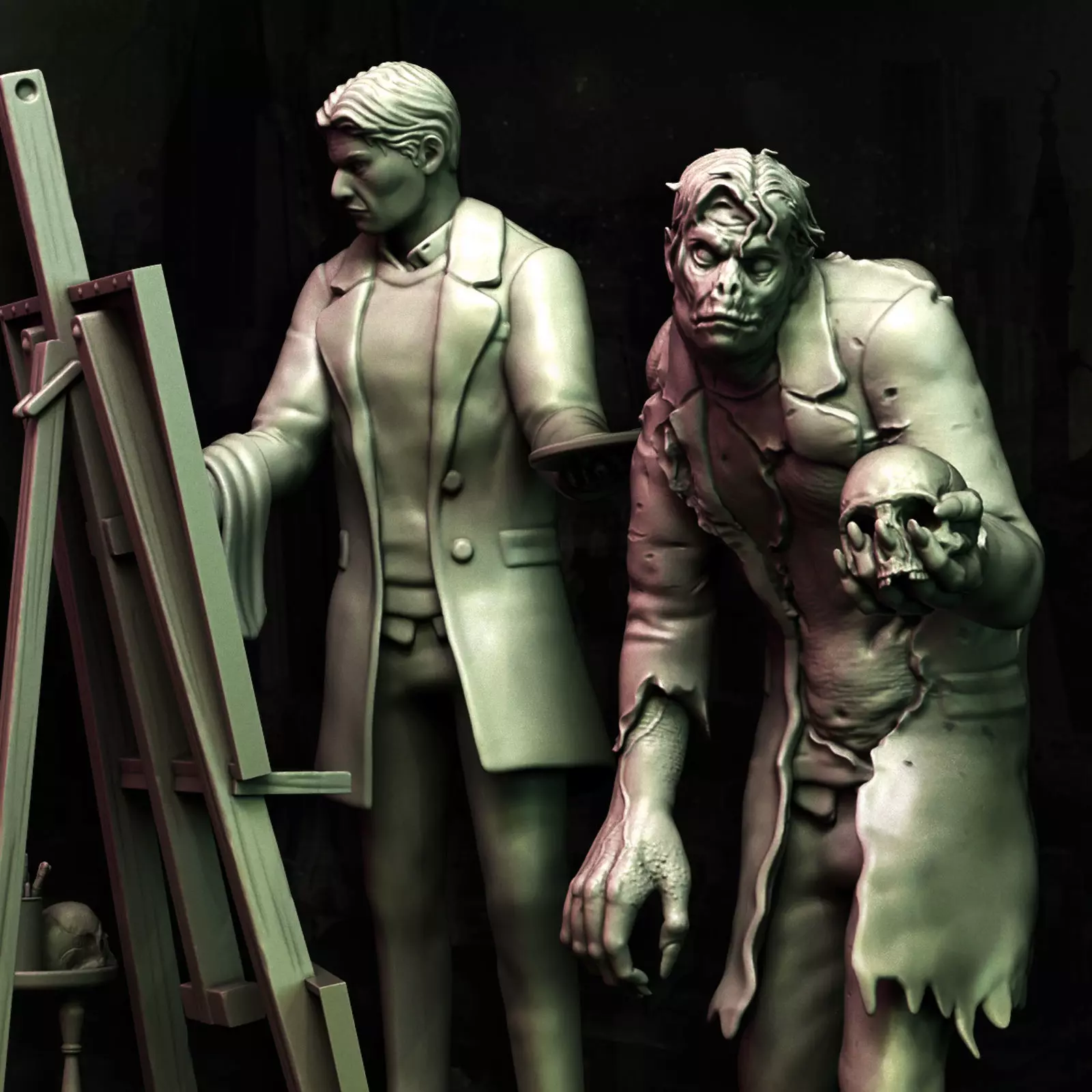 Richard Pickman x2 human and ghoul form 3D print model