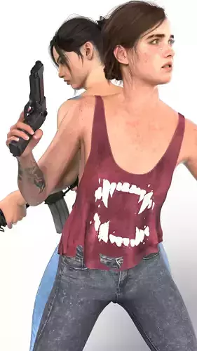 Survival Duo Ellie Williams and Claire Redfield