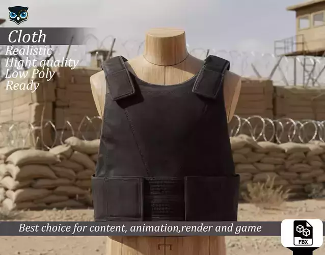 Realistic Police Bulletproof Vest - Black