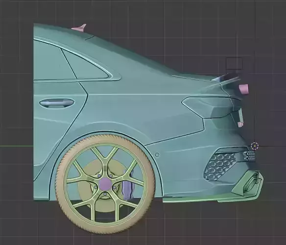 Audi RS3 2024  Rear Side  High-Quality 3D Printable Model