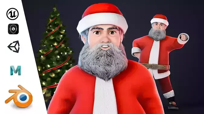 Stylized Santa Claus rigged