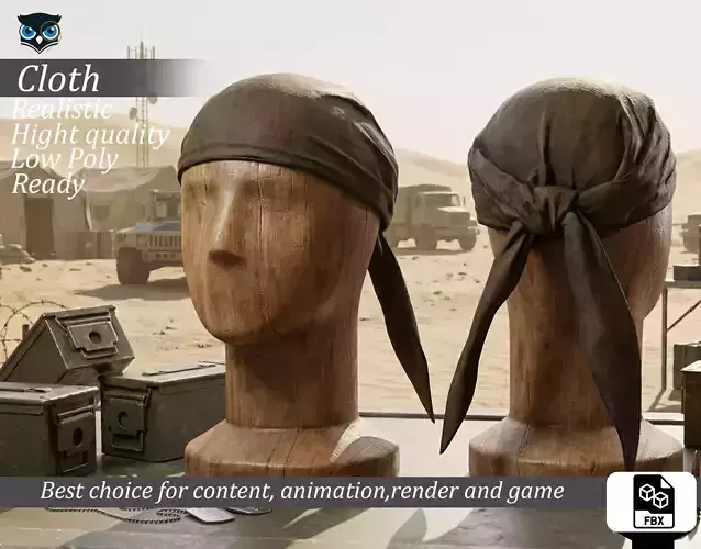 Worn Brown Leather Style Bandana