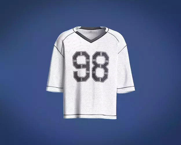 Mens sports t-shirt with mesh fabric and numbering