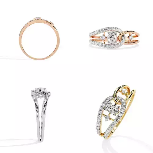 Oval Split Shank Diamond Ring STL 3DM CAD Model 