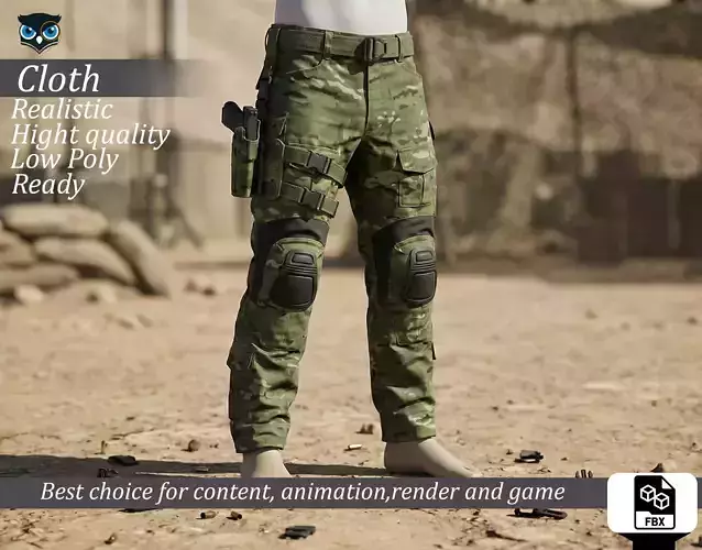 Modern Tactical Combat Pants MultiCam - Game Ready