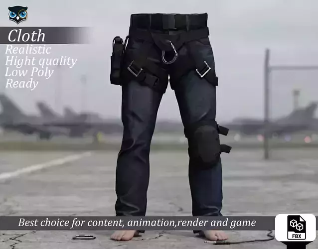Tactical Jeans with Climbing Harness and  Holster